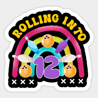 Girl Bowling Party 8 Tee Girl Birthday Bowl Eight Custom Bowling party Outfit copy Sticker